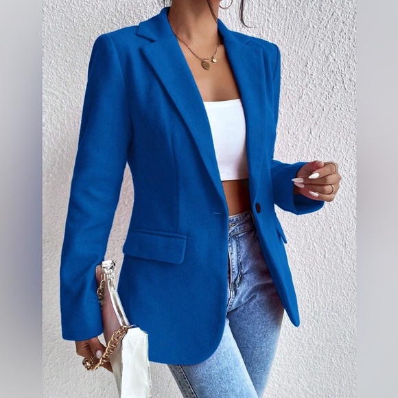 blush pink pastel Lapel Collar blazer jacket - Picture 12 of 12